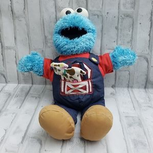 VTG. 17" Sesame Street Cookie Monster w/ Cow